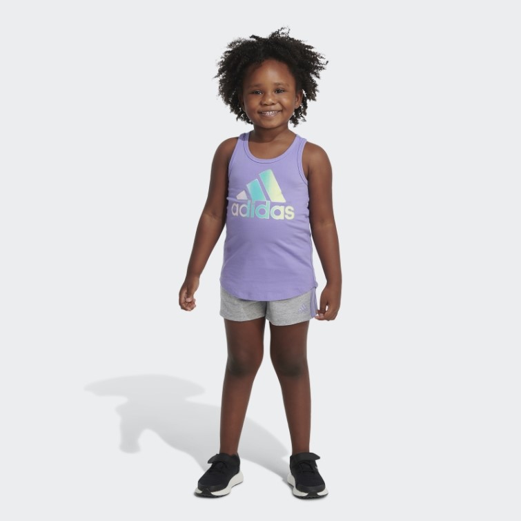 Tank Ft Short Set Chi Violet Clair Adidas