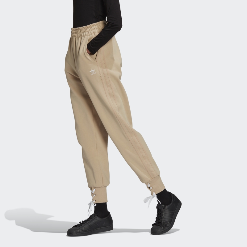 Pantalon Adidas Toujours Original Beige Avec Revers à Lacets