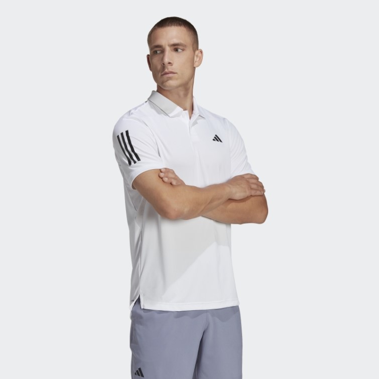 Polo De Tennis Adidas Club 3 Bandes Blanc