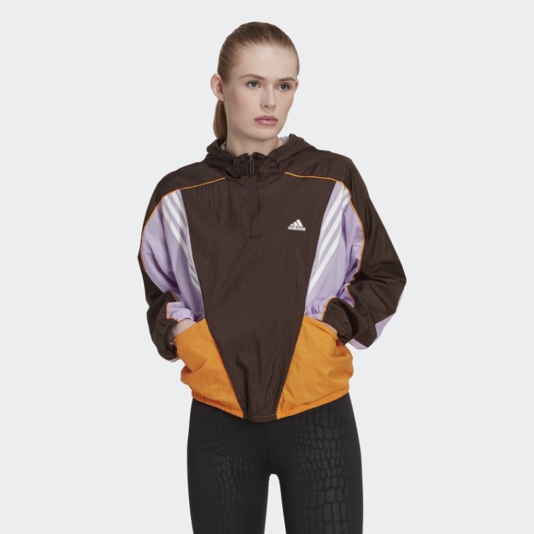 Adidas Sweat à Capuche Hyperglam Marron Foncé