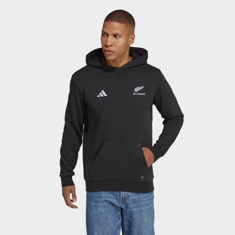 Sweat à Capuche Supporters Rugby All Blacks Adidas Noir