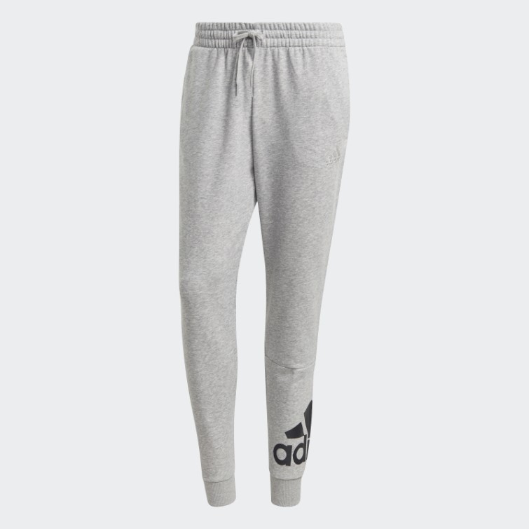 Pantalon Adidas Essentials En Molleton à Logo Fuselé Aux Poignets Adidas Gris Moyen