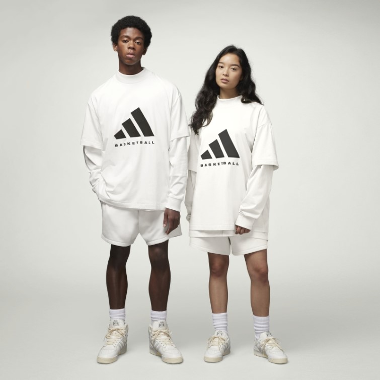 Adidas T-shirt De Basket-ball Mode Blanc