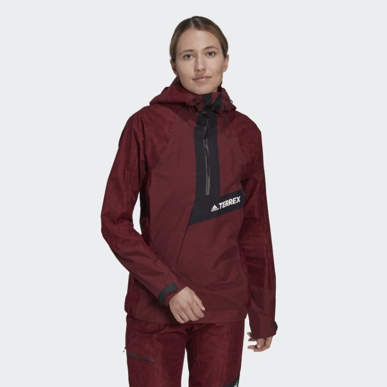 élégant Adidas Terrex Techrock Rain.rdy Anorak Rouge